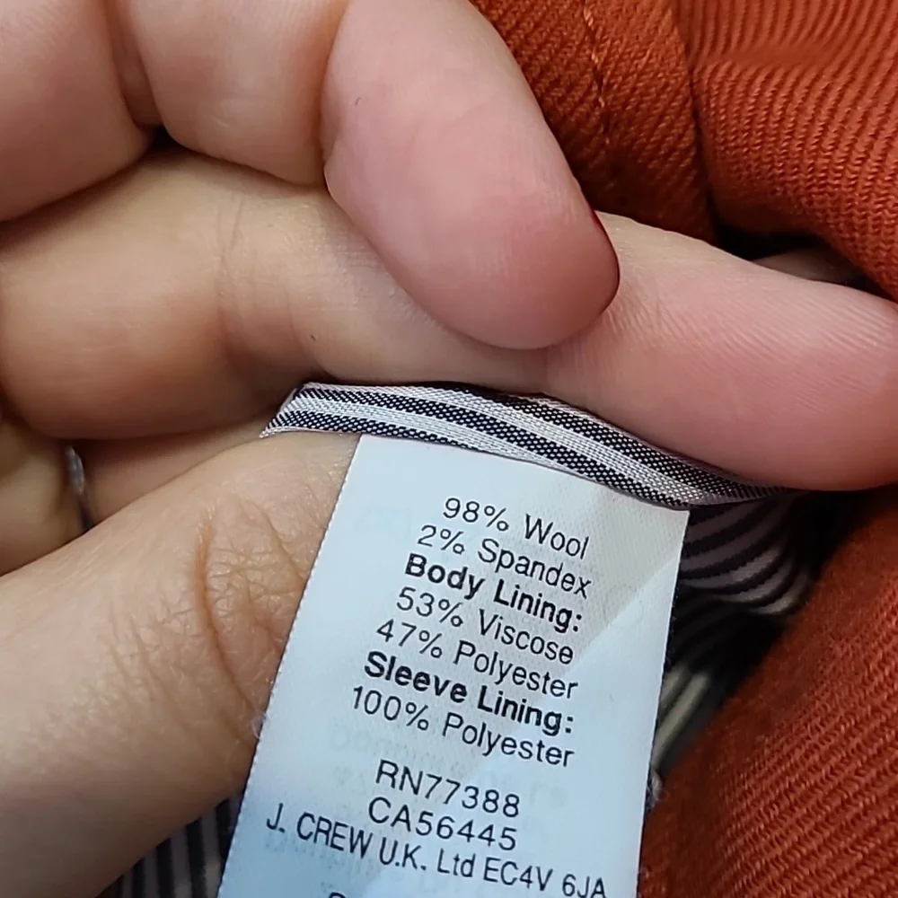 J. Crew Schoolboy Blazer in Burnt Orange Size 8 Comfy Luxury Preppy Academia - Picture 8 of 10